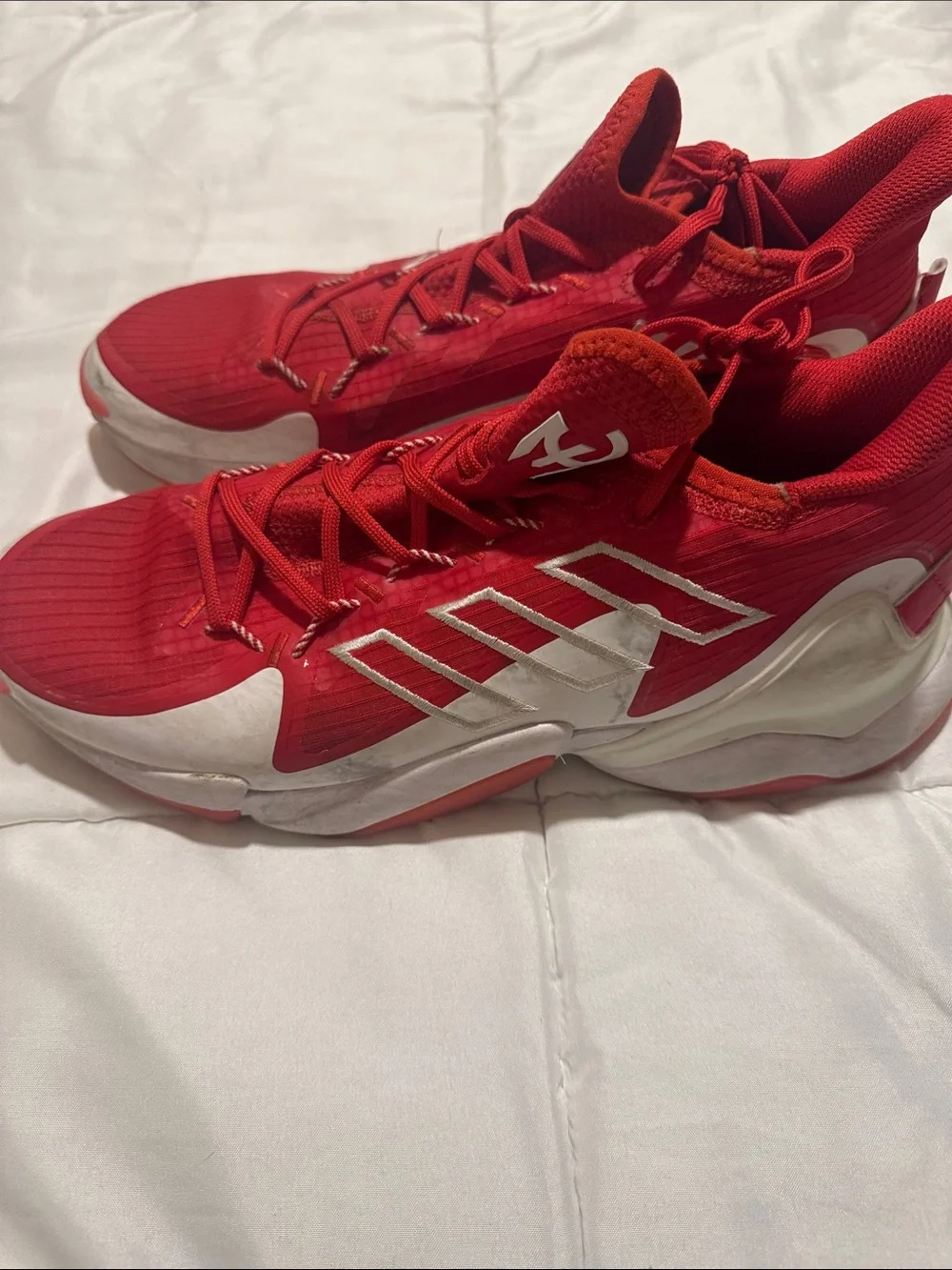adidas Women's Red and White Athletic Sneakers